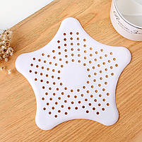 Уловлювач волосся для раковини та душу форма Зірка. Білий фільтр для зливу. Ситечко для ванної., фото 9