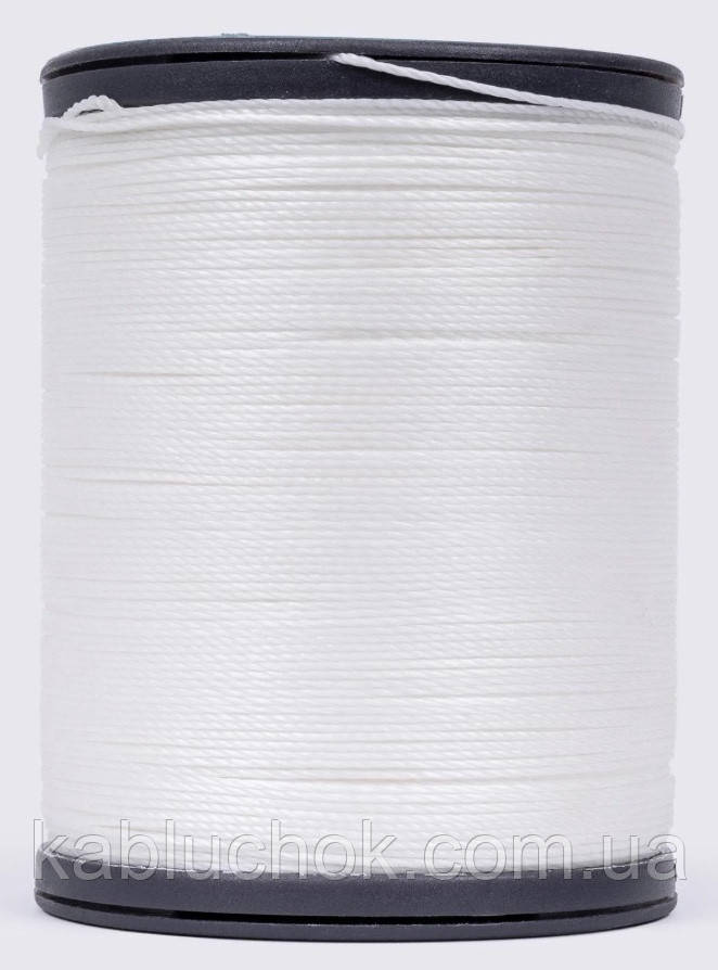 Нитка вощена 0,45 мм цв.білий (S000), круглий шнур 220 метрів Galaces, фото 1