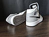 Кросівки NIKE Air Jordan високі СІРНІ на шнурках чоловічі унісекс демісезон ліцензія натуральна шкіра, фото 7