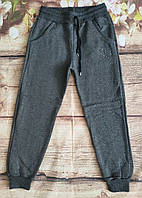 Спортивні штани дитячі на флісі 6-10 років 3-х нитка (темно сірі) (пр. Туреччина) (гурт)