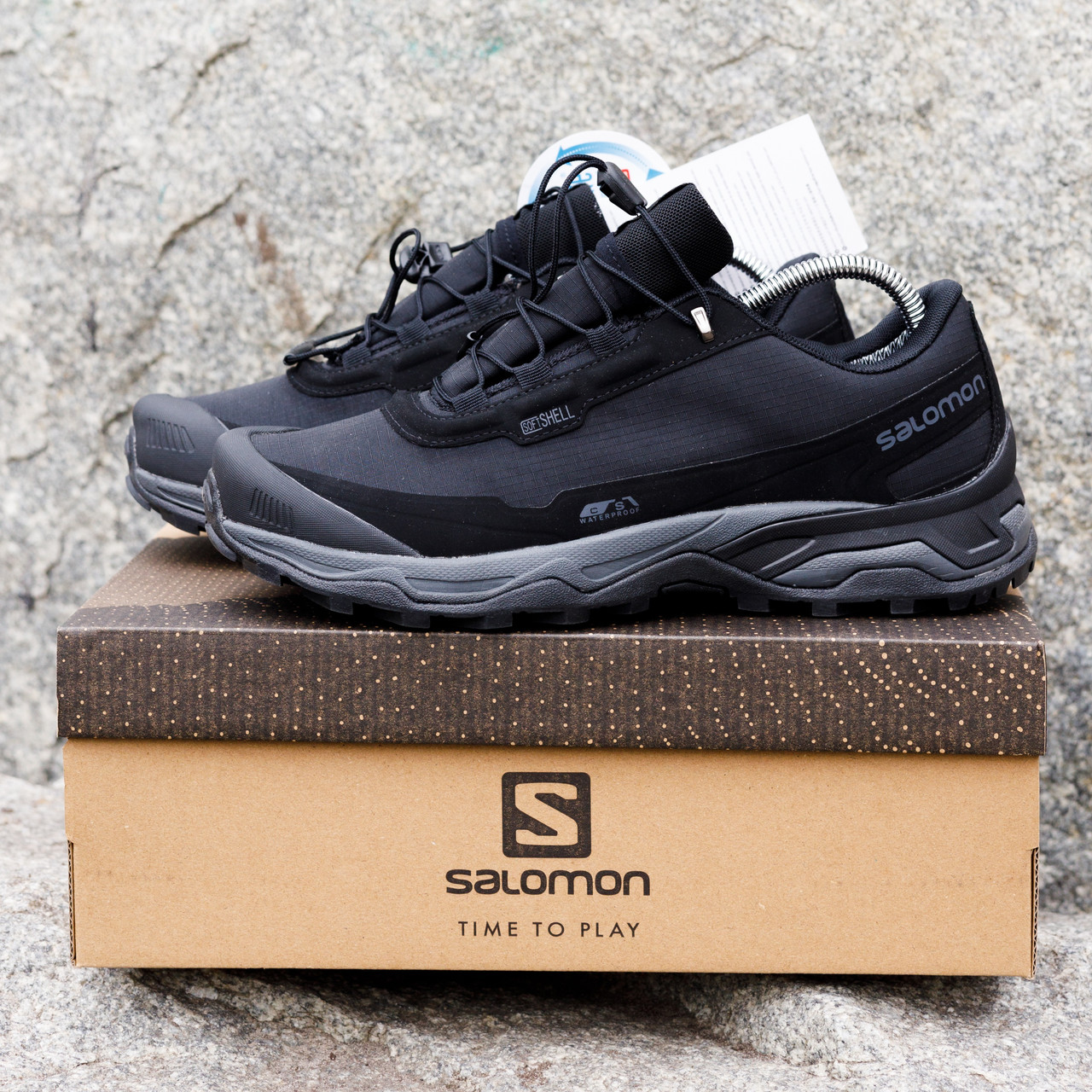 РОЗПРОДАЖ!! ТЕРМО Зимові Кросівки Черевики Salomon Soft Shell чорні