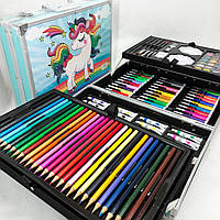 Набір для творчості у валізі Единорог 145 предметов, Набір для творчості дівчинці 5 років DO-45