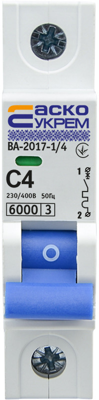 Автоматичний вимикач УКРЕМ ВА-2017/С 1р 4А АСКО