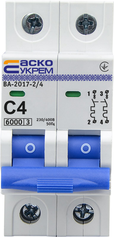 Автоматичний вимикач УКРЕМ ВА-2017/С 2р 4А АСКО