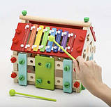 Будиночок розвиваючий дерев'яний Kruzzel 22564 сортер бізіборд для малюків B_2355, фото 8