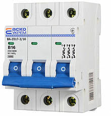 Автоматичний вимикач УКРЕМ ВА-2017/B 3р 16А АСКО, фото 2