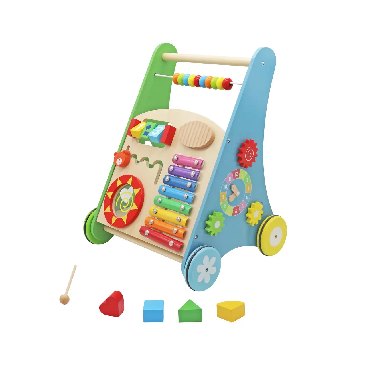 Ходунки дитячі AVKO J001 дерев'яна навчальна коляска для малюків B_2440, фото 1