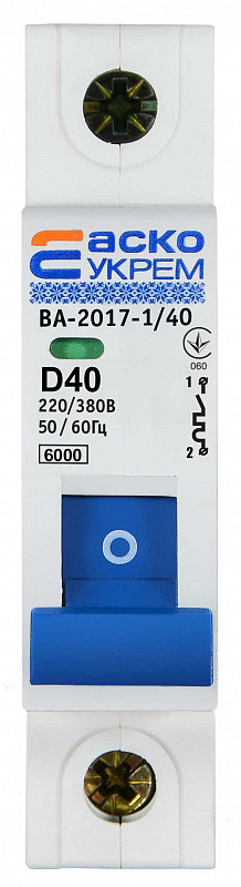 Автоматичний вимикач УКРЕМ ВА-2017/D 1р 40А АСКО