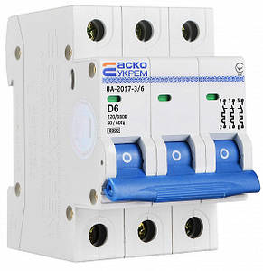 Автоматичний вимикач УКРЕМ ВА-2017/D 3р 6А АСКО, фото 3