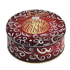 Солодкий новорічний подарунок з цукерками №37 в металевій коробочці, 600 г. замовлення від 20 шт.