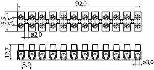 Клемні колодки 4 мм2 / 3А тип W (U), фото 2