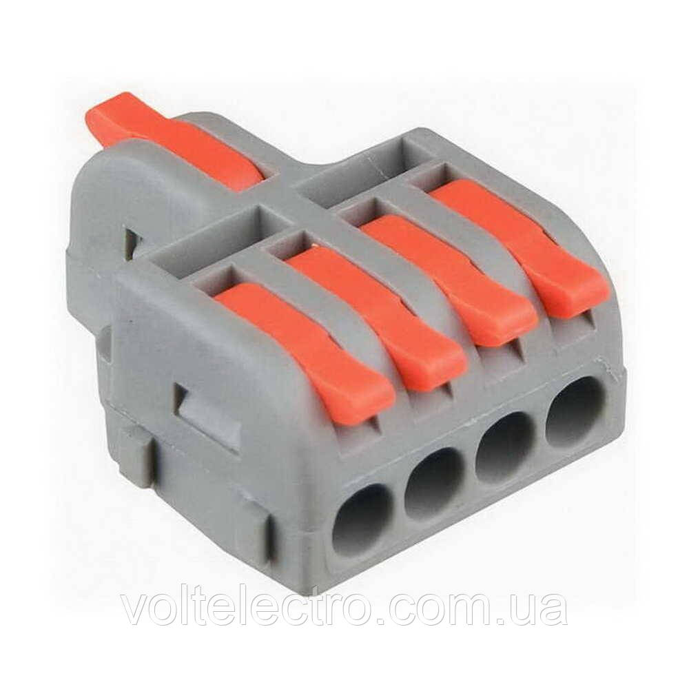 Клема швидкого монтажу 1x4х2,5 мм² прохідна DB-12 ACKO, фото 1