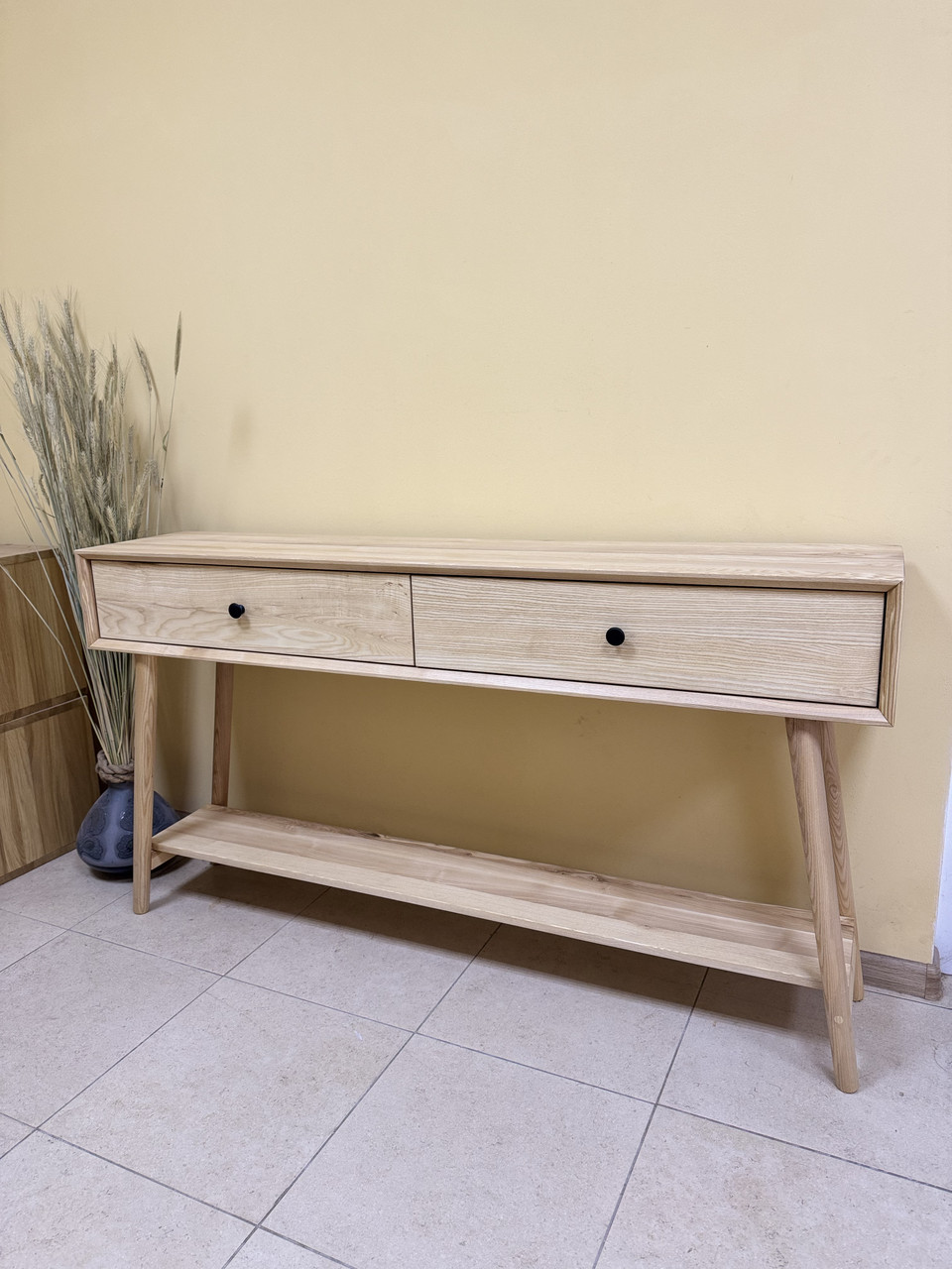 Консольний столик із дерева (натуральний ясен) 1100х350х800 мм, фото 1