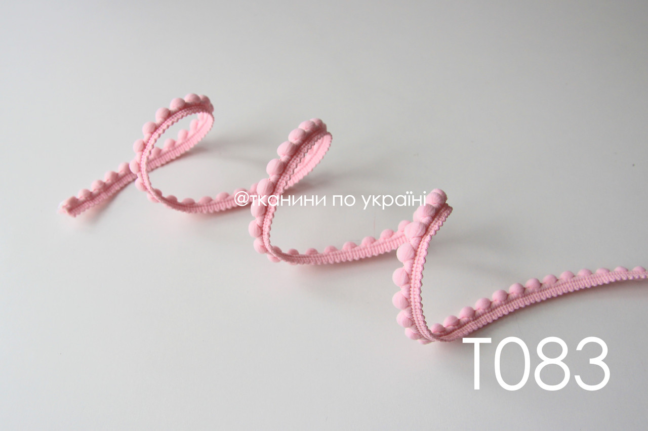 Тасьма зі вставками рожева 12 мм (Т083)