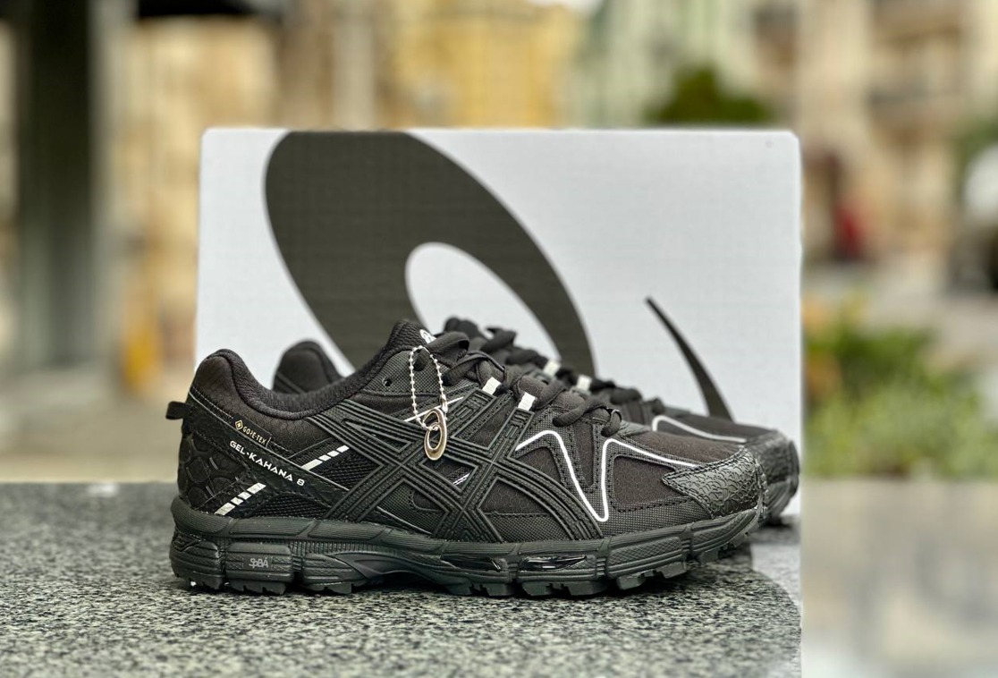 Чоловічі кросівки Asics Gel-Kahana 8 Gore-Tex Black Асикс Кахана Гортекс чорні водонепроникні весна осінь