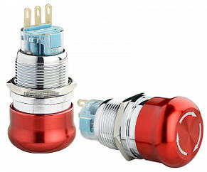 TY 19C-S11/1   Кнопка металева Повернення поворотом 1NO+1NC., фото 1