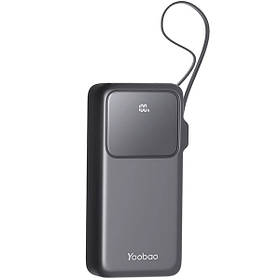 Повербанк зі швидким заряджанням 20000 мА·год 22,5 W Yoobao Q22 PD+QC Чорний