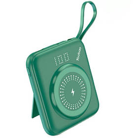 Міні-повербанк з кабелем та швидкою зарядкою 10000 мАг 20w Yoobao W1 PD+QC Magsafe Зелений