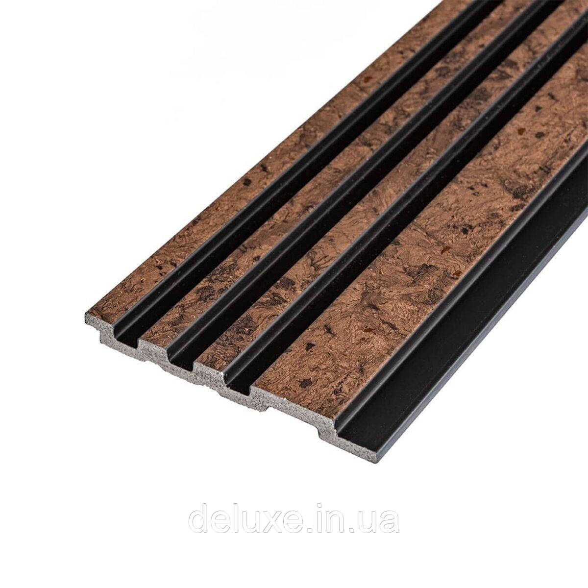 Рейка декоративна PS 2900х120х11мм Коричневий із золотими вкрапленнями SW-00002140-, фото 1