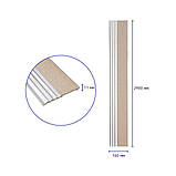 Рейка декоративна PS 2900х160х11мм Бежева зі сріблом SW-00002150-, фото 3