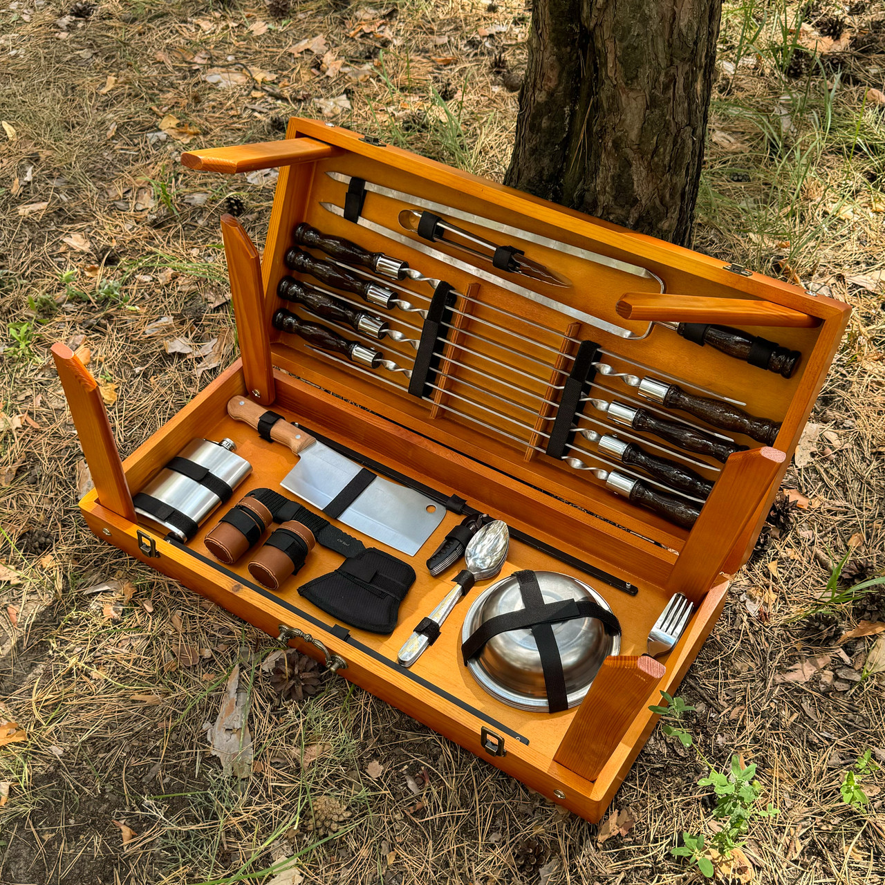 Набір шампурів кейс-стіл Пікнік подарунковий B_2425, фото 1