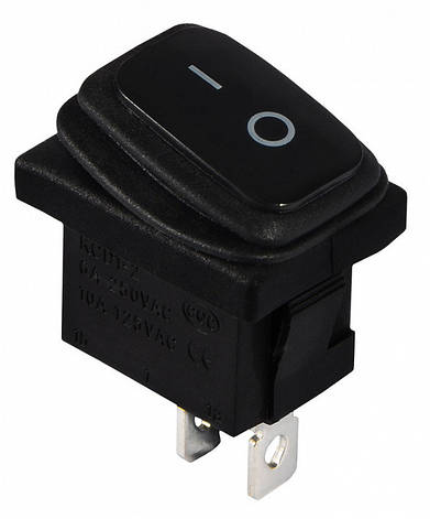 KCD1-2-101W B/B Перемикач 1 клав. чорний вологозахищений, фото 1