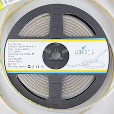 LED стрічка LED-STIL 4000K, 6W, 2835, 120шт, IP65, 24V, 900LM., фото 4