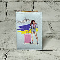 Обкладинка для ID паспорта Українка обкладинка на пластиковий паспорт права 6,5х9,3 см Блакитна 501-24