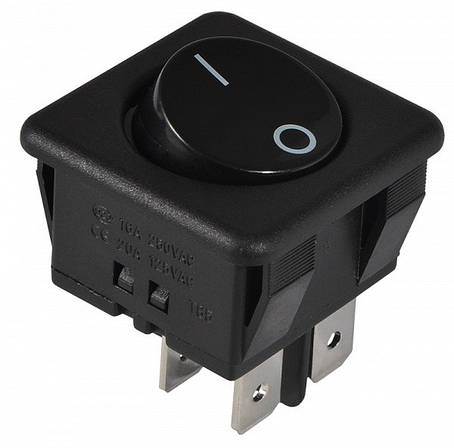 KCD2-10-201 B/B Перемикач 1 клав. (чорна кругла клавіша), фото 1