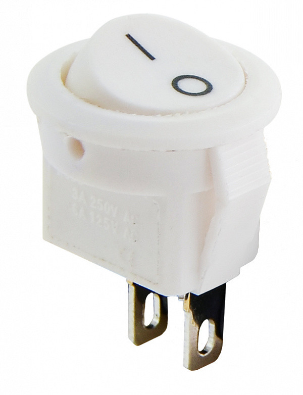 KCD5-2-101 WH/WH Перемикач 1 клав. круглий білий