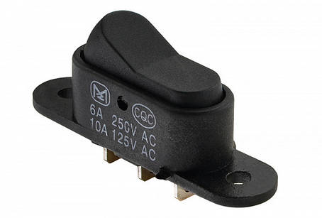 KCD1-13-102 B/B  ON-ON Перемикач 1 клав. чорний, фото 1