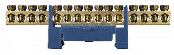 BC-515 6х9 15 отв. Нульова шина з ізолятором на Din-рейку