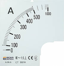 Шкала 500/5А до амперметра А-96-6