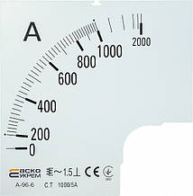 Шкала 1000/5А до амперметра А-96-6