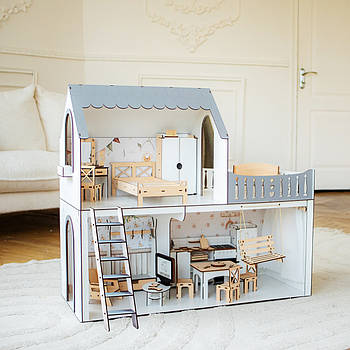 "МРІЯ ЕКО" ляльковий будиночок NestWood для Барбі + вітальня