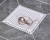 Білий уловлювач волосся для душу ванни та раковини. Фільтром-ситечко для запобігання засміченням, фото 3