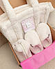 Подарунковий набір Тедді капці, шопер та косметичка Білий, фото 2