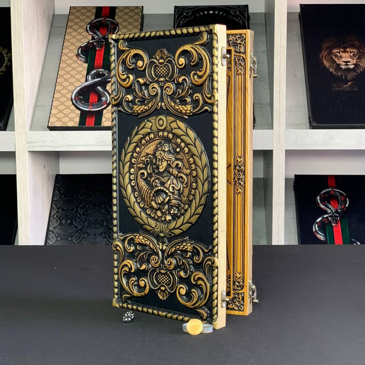 Нарди дерев'яні ручної роботи Діва 48х23см подарункові, фото 1