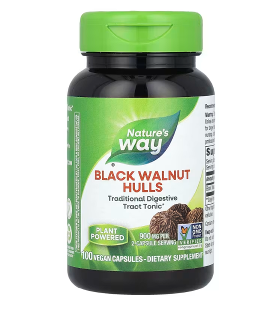 Шкаралупа чорного горіха (Black Walnut Hulls) Nature's Way,100 капсул капсул