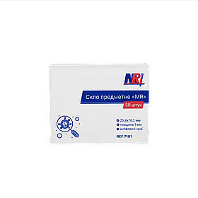 Скло предметне «MR», 25.4х76.2 мм (товщина - 1 мм) шліфовані краї, 50 шт/уп
