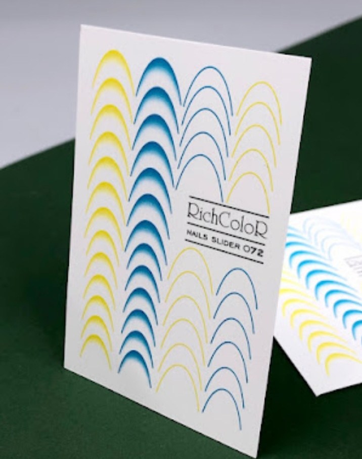 Слайдер для нігтів френч жовтий, блакитний, фото 1