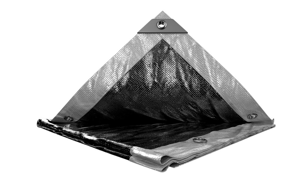Тент MASTERTOOL SILVER/BLACK 3х4 м двухсторонний 200 г/м² 89-5304, фото 1