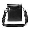 Сумка чоловіча чорна на плече на два відділи на змійках блискавках з екошкіри середня Dr. Bond 336-2, фото 6