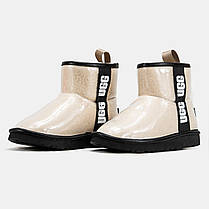 Зимові Жіночі Черевики UGG Classic Clear Mini Beige Black / УГГ Класик Клір Міні Бежеві з Чорним, фото 4