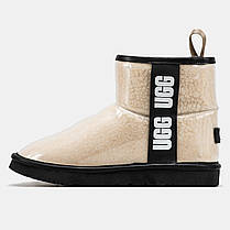 Зимові Жіночі Черевики UGG Classic Clear Mini Beige Black / УГГ Класик Клір Міні Бежеві з Чорним, фото 3
