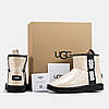 Зимові Жіночі Черевики UGG Classic Clear Mini Beige Black / УГГ Класик Клір Міні Бежеві з Чорним, фото 6