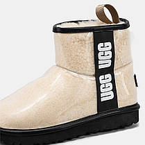 Зимові Жіночі Черевики UGG Classic Clear Mini Beige Black / УГГ Класик Клір Міні Бежеві з Чорним, фото 5