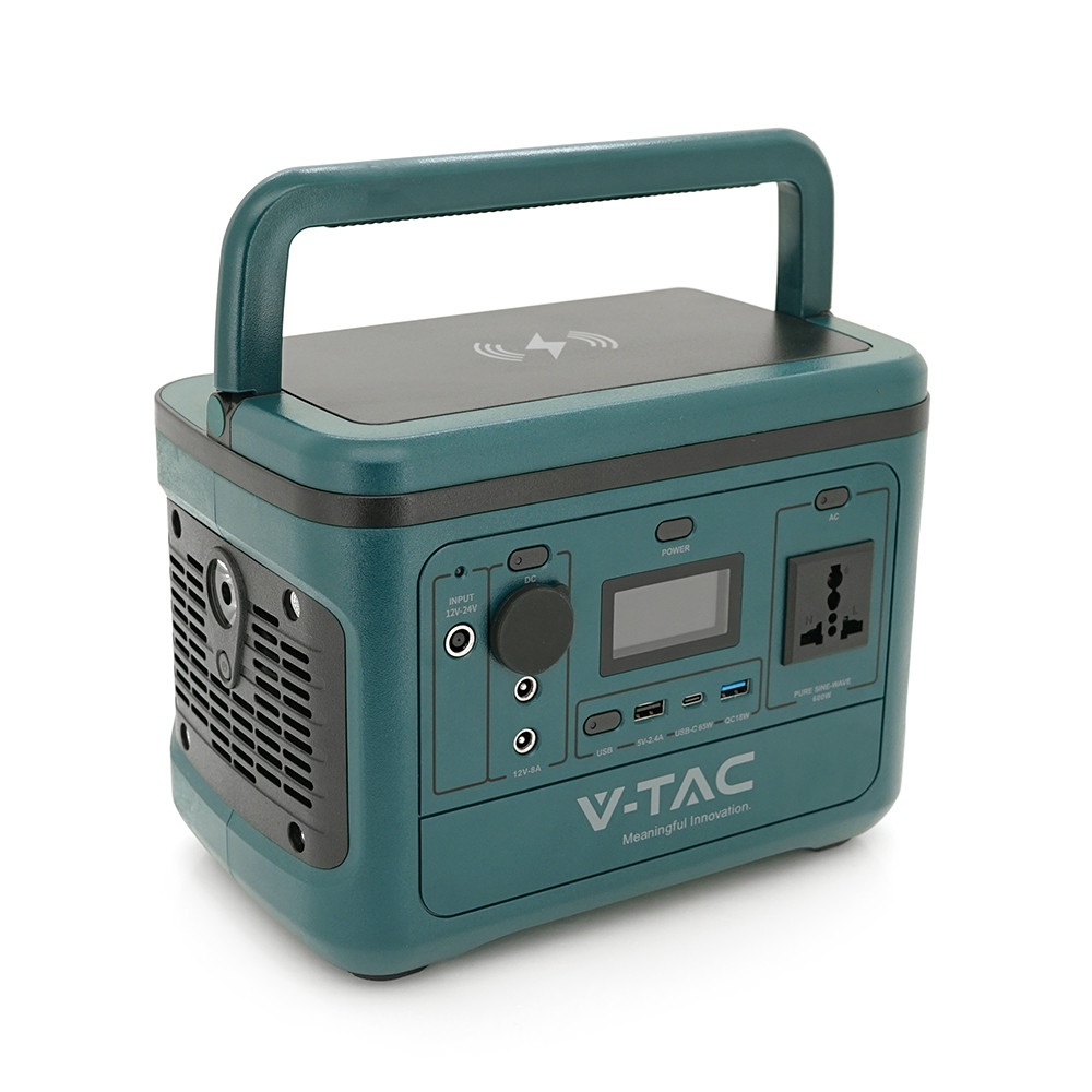 Портативне джерело живлення V-TAC VT-606, 500W, (26.2Ah /21.6V 568Wh)(275x170x200) 5.4kg