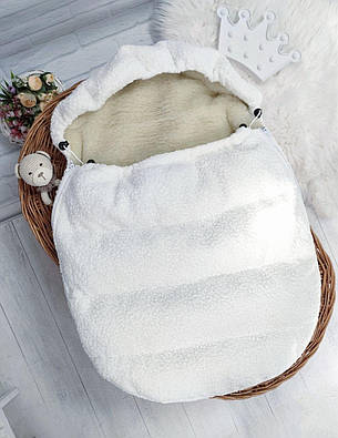 Зимовий конверт-чохол на овчині в коляску чохол на люльку конверт спальник в коляску, фото 2