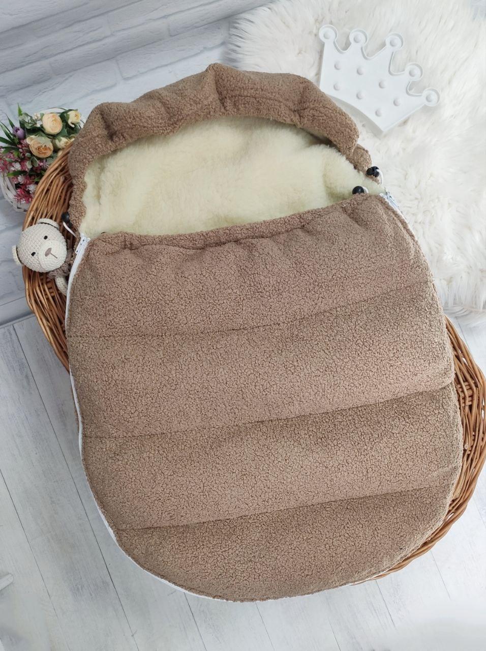 Зимовий конверт-чохол на овчині в коляску чохол на люльку конверт спальник в коляску